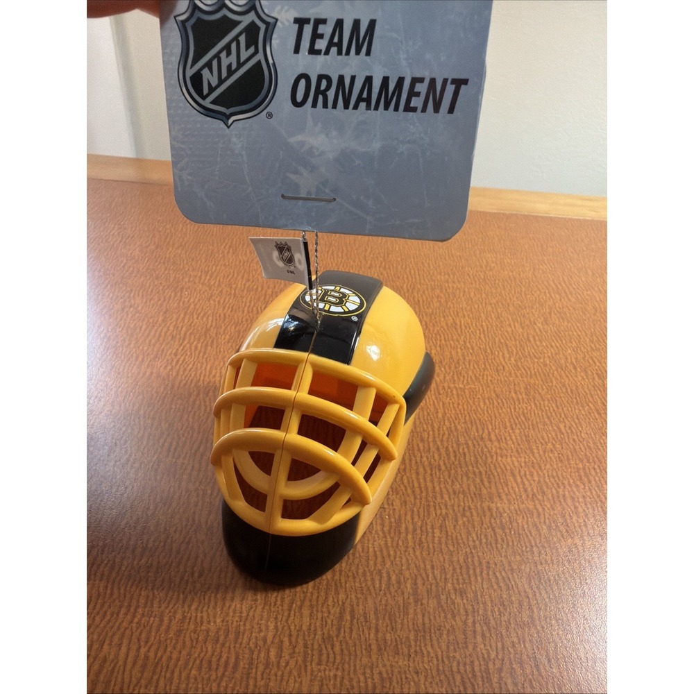 NHL Boston Bruins Goalie Mask Hockey Helmet Plastic Christmas Tree Ornament